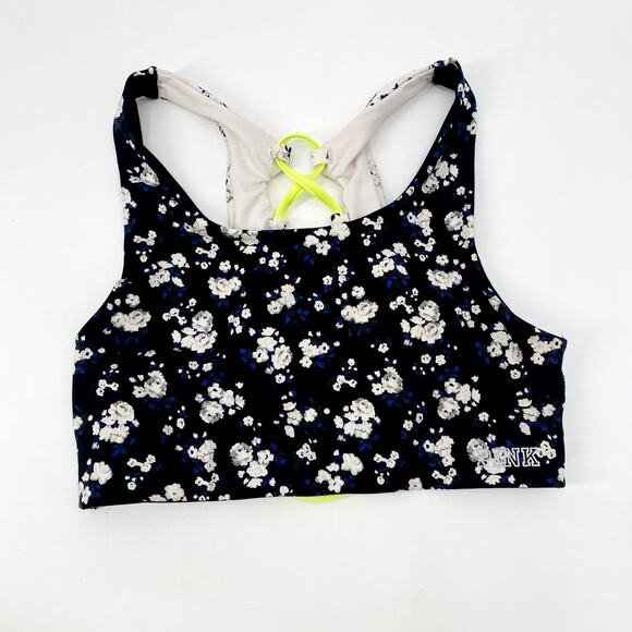 Victoria's Secret Pink Floral Lace Up Sports Bra - Picture 3 of 4